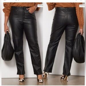 Good American Better Than Leather Black Faux Leather Pants size 8